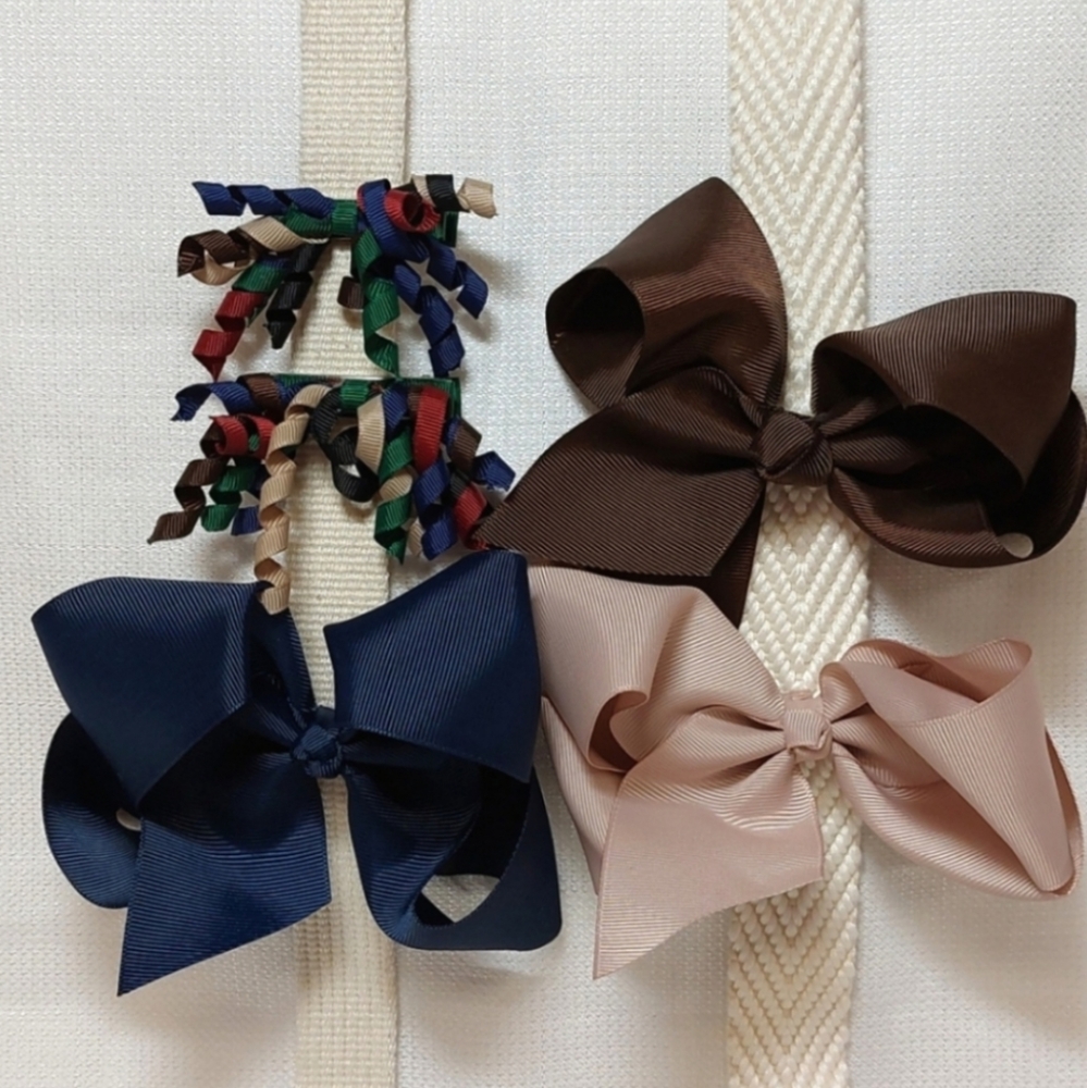 Hair Bows Grosgrain Ribbon Set of 5